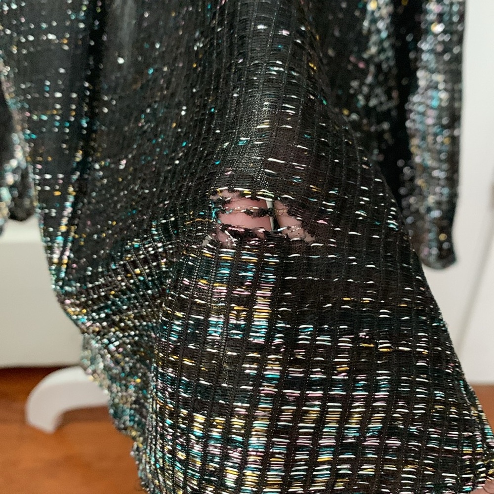 VINTAGE RUCHED SHIMMERY DANCE PARTY MERMAID DRESS - Picture 12 of 15